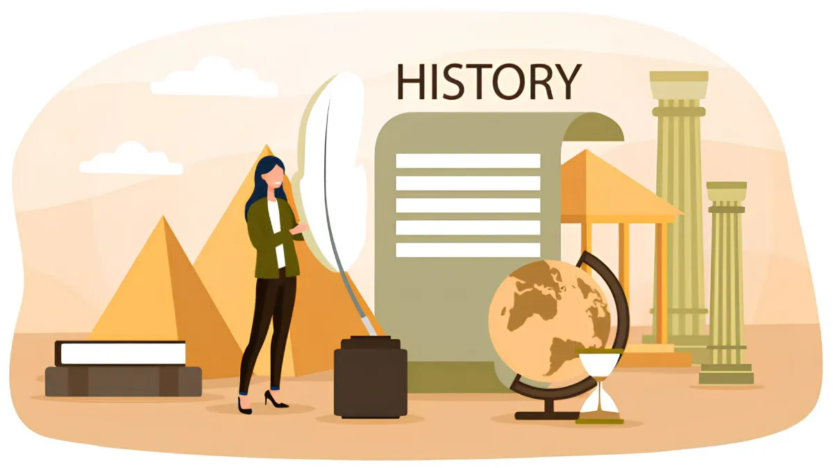 Person searching a historical archive on a laptop
